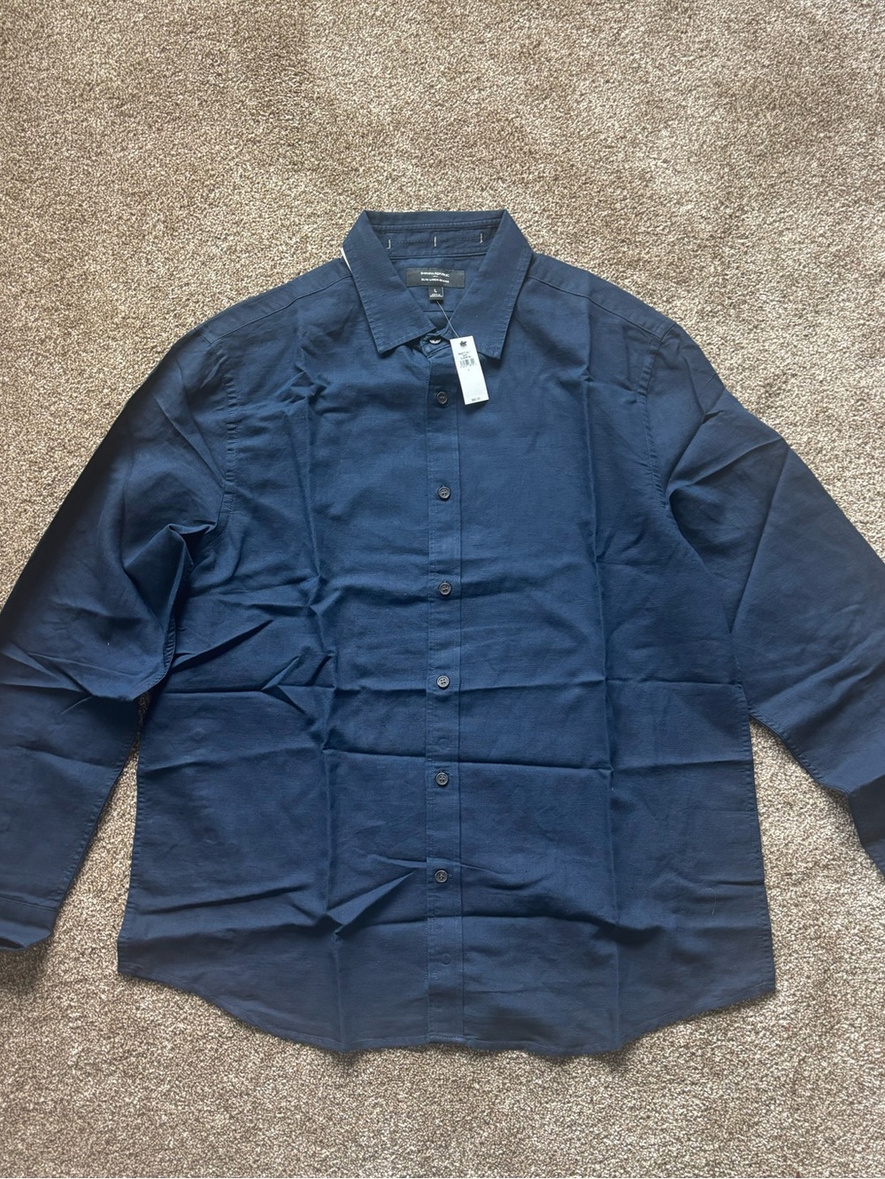 Banana Republic Men's Navy Blue Button-Down Shirt